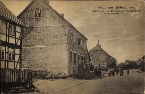 Ak Mainzholzen Eimen im Weserbergland, Bäckerie, Kolonialwarenhandlung