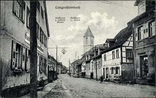 Ak Langensteinbach Karlsbad Baden Württemberg, Gasthaus Sonne, Gasthaus z. Grünen Baum