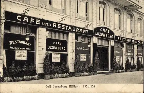 Ak Berlin Wedding, Café Luxemburg in der Müllerstraße 153a 154