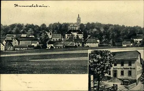 Ak Hummelshain in Thüringen, Gasthof Zum Goldenen Hirsch, Kirche