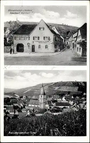 Ak Randersacker am Main Unterfranken, Panorama, Weinwirtschaft, Bäckerei