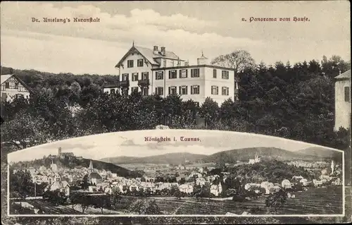 Ak Königstein im Taunus, Panorama, Dr. Amelungs Kuranstalt