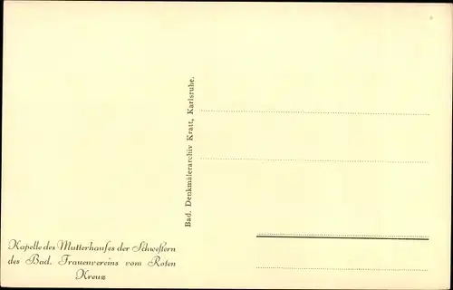 Ak Karlsruhe, Kapelle d. Mutterhauses, Inneres,Kreuz