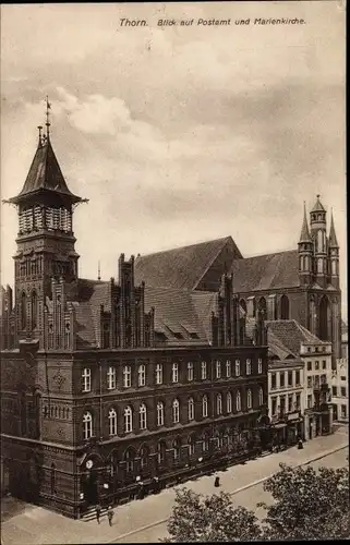 Ak Toruń Thorn Westpreußen, Postamt, Marienkirche