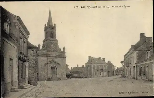 Ak Les Rairies Maine-et-Loire, Place de l'Eglise