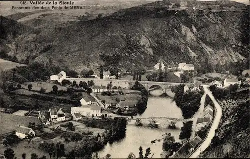 Ak Menat Puy de Dôme, Panorama des deux Ponts