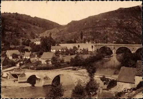 Ak Menat Puy de Dôme, Pont Neuf et Pont Romain