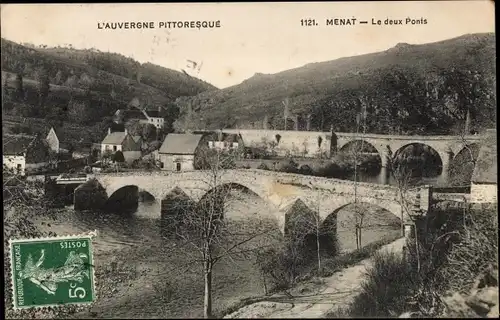 Ak Menat Puy de Dôme, Le deux Ponts, L'Auvergne pittoresque