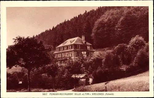 Ak Le Hohwald Elsass Bas Rhin, Pension-Restaurant Villa L'Yra, Kreuzweg