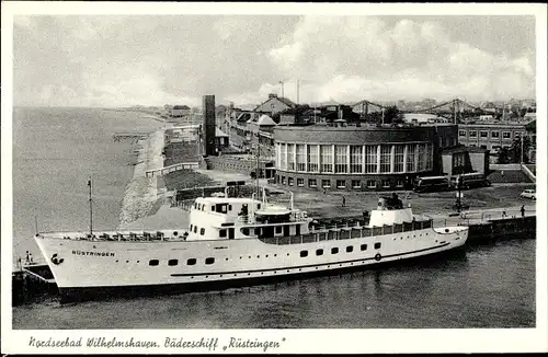 Ak Wilhelmshaven in Niedersachsen, Blick auf das Bäderschiff Rüstringen