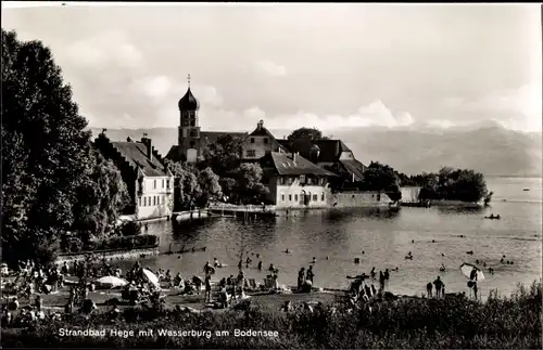 Ak Hege Wasserburg Bodensee, Strandbad Hege, Wasserburg