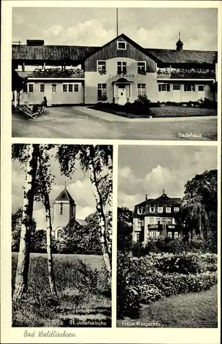 Ak Bad Waldliesborn Lippstadt in Westfalen, Badehaus, Sankt Josefskirche