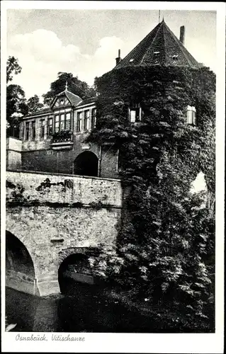 Ak Osnabrück in Niedersachsen, Blick auf die Vitischanze, Brücke, Fluß