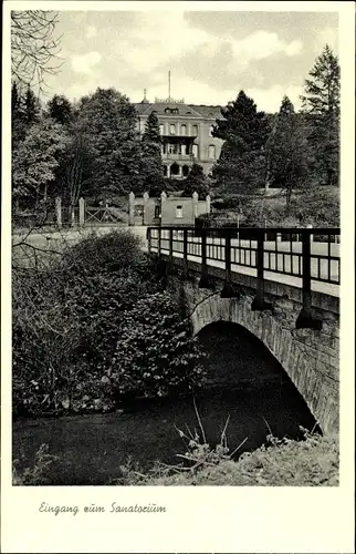 Ak Weilmünster im Taunus Hessen, Eingang zum Sanatorium