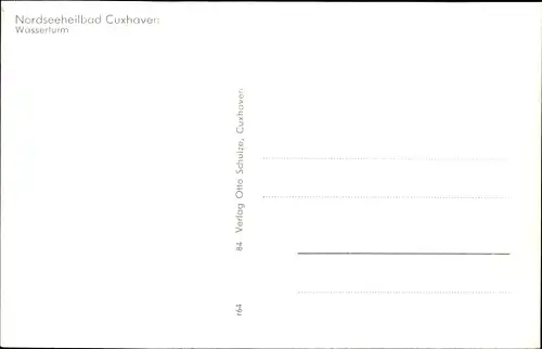 Ak Nordseebad Cuxhaven, Wasserturm
