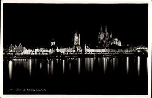 Ak Köln am Rhein, Stadt im Scheinwerferlicht