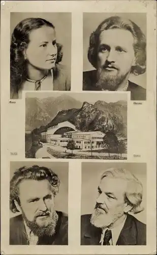 Ak Oberammergau in Oberbayern, Passionsspiele 1950, Schauspieler, Theater, Hotel  Darsteller