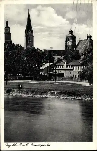 Ak Ingolstadt an der Donau Oberbayern, Donaupartie