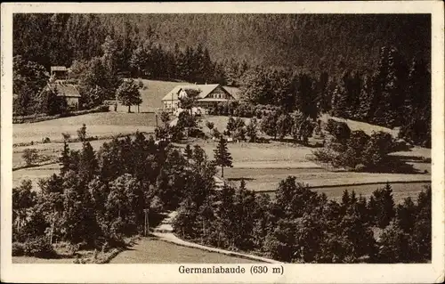 Ak Świeradów Zdrój Bad Flinsberg Schlesien, Germaniabaude