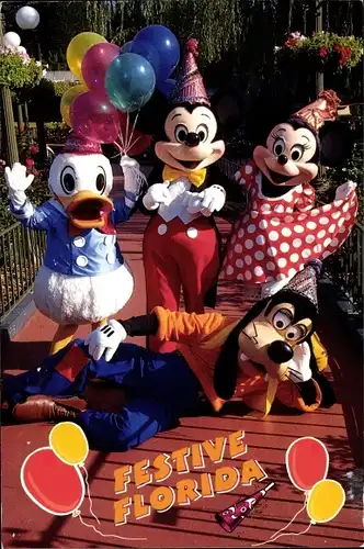 Ak Orlando Florida USA, Festive Florida, Walt Disney World, Mickey, Minnie, Donald, Goofy