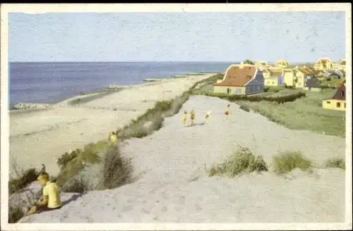 Ak Skagen Dänemark, Badestranden med Klitter