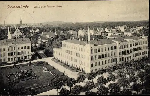 Ak Świnoujście Swinemünde Pommern, Blick vom Kurhausturm