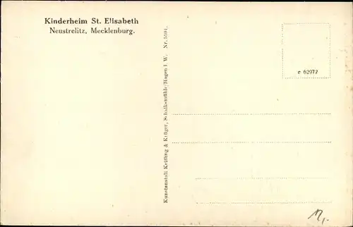 Ak Neustrelitz in Mecklenburg, Kinderheim St. Elisabeth, Tiergartenstraße 12b