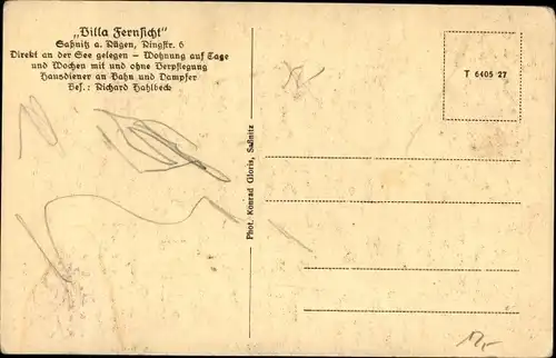 Ak Sassnitz auf Rügen, Villa Fernsicht, Ringstraße 6