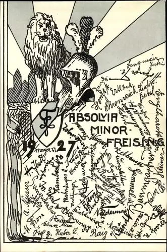 Studentika Ak Freising in Oberbayern, Absolvia Minor 1927, Gruppenaufnahme