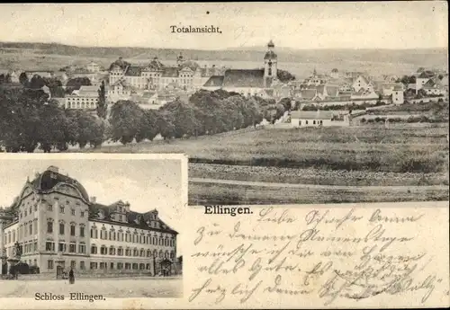 Ak Ellingen in Mittelfranken Bayern, Totalansicht, Schloss