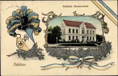 Studentika Passepartout Ak Nerchau Grimma in Sachsen, Städtische Beamtenschule