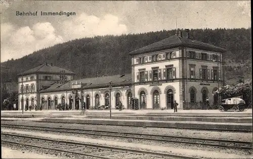 Ak Immendingen an der Donau Baden, Bahnhof, Gleisseite