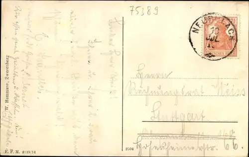 Ak Zwerenberg Neuweiler im Schwarzwald, Gasthaus zum Ochsen, Geschäftshaus W. Hammann, Schule