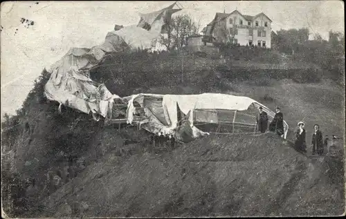 Ak Weilburg an der Lahn, Verunglücktes Luftschiff Z II, LZ 5, Zeppelin