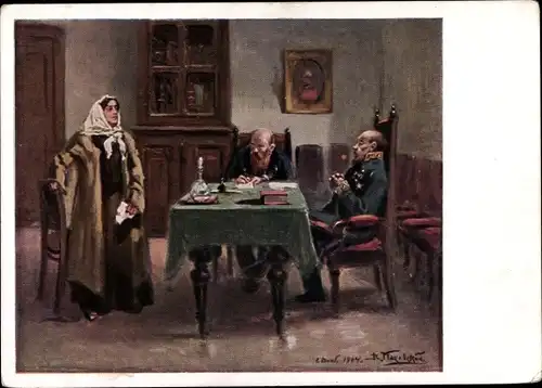 Künstler Ak Makovsky, Verhör des Revolutionärs