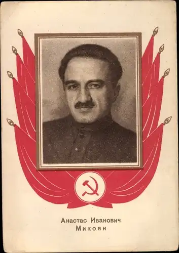 Passepartout Ak Russischer Politiker Anastas Mikojan, Portrait