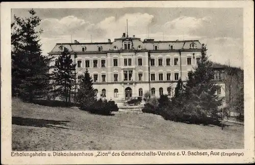 Ak Aue im Erzgebirge Sachsen, Blick auf das Erholungsheim und Diakonissenhaus Zion