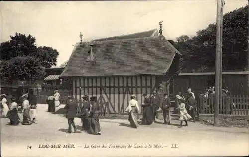 Ak Luc sur Mer Calvados, La Gare du Tramway de Caen a la Mer