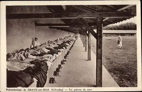 Ak Graye sur Mer Calvados, Preventorium, La galerie de cure