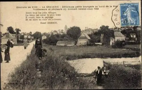 Ak La Graverie Calvados, Delicieuse petite bourgade au bord de la Vire