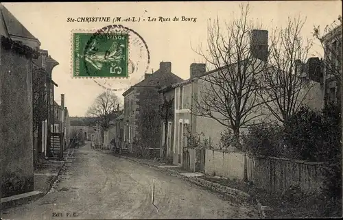 Ak Sainte Christine Maine-et-Loire, Les Rues du Bourg