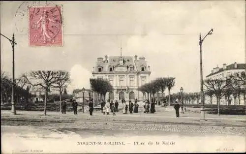 Ak Nogent sur Marne Val de Marne, Place de la Mairie