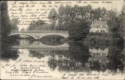Ak Saint Germain Orne, Le Pont