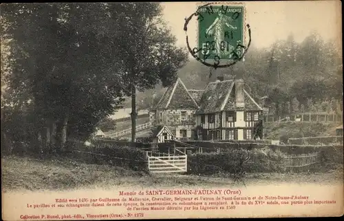 Ak Saint Germain d'Aulnay Orne, Manoir