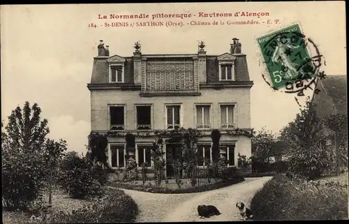 Ak Saint Denis sur Sarthon Orne, Chateau de la Guimondiere