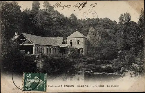 Ak Saint Cénéri le Gérel Sarthe, Le Moulin