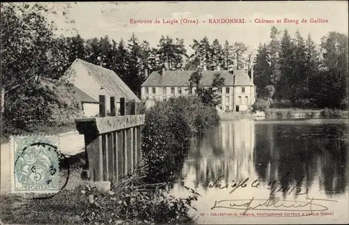 Ak Randonnai Orne, Chateau et Etang de Gaillon