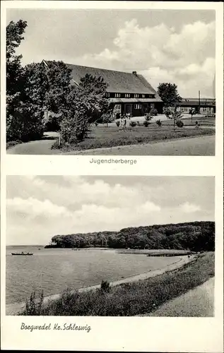 Ak Borgwedel an der Schlei, Jugendherberge, Seepartie
