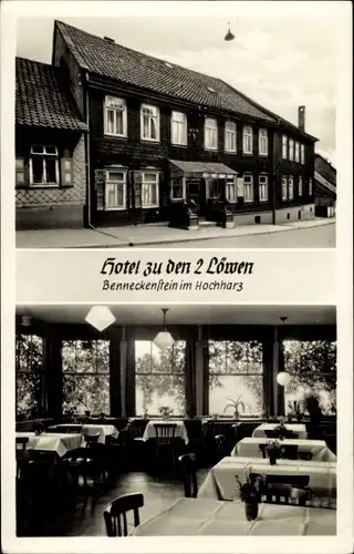 Ak Benneckenstein Oberharz am Brocken, FDGB Vetragsheim, Hotel zu den zwei Löwen, Frieda Feldner