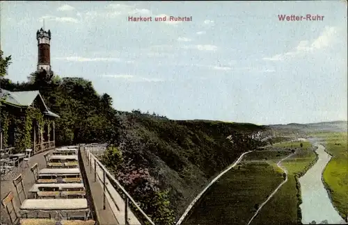 Ak Wetter an der Ruhr, Harkort und Ruhrtal, Blick von der Terrasse